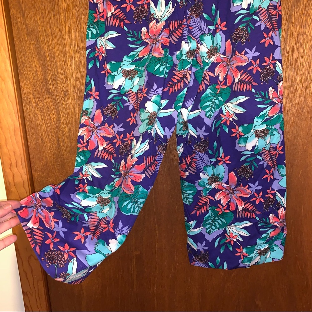 Women’s S JOCKEY Organic Cotton Purple HAWAIIAN TROPICAL Sleep Lounge Ensemble - Picture 10 of 16